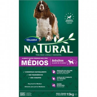 Guabi Natural Adultos Médios - 3kg Guabi Natural Adultos Médios - 3kg